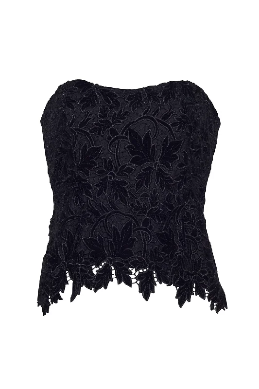 Martin Top in Black Velvet Lace