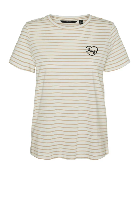 Vero Moda Francis Stripe T-Shirt, Snow White & Nomad