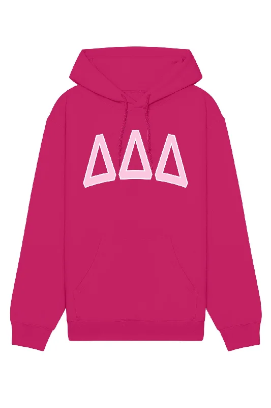 Delta Delta Delta Pink Rowing Letters Hoodie