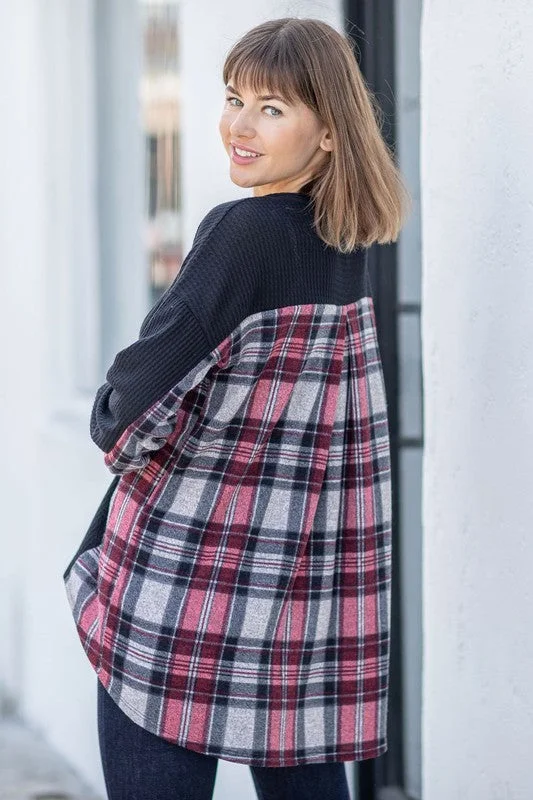 IVORY/ GREY PLAID