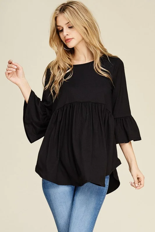 Babydoll Tunic w/ Cropped Bell Sleeve