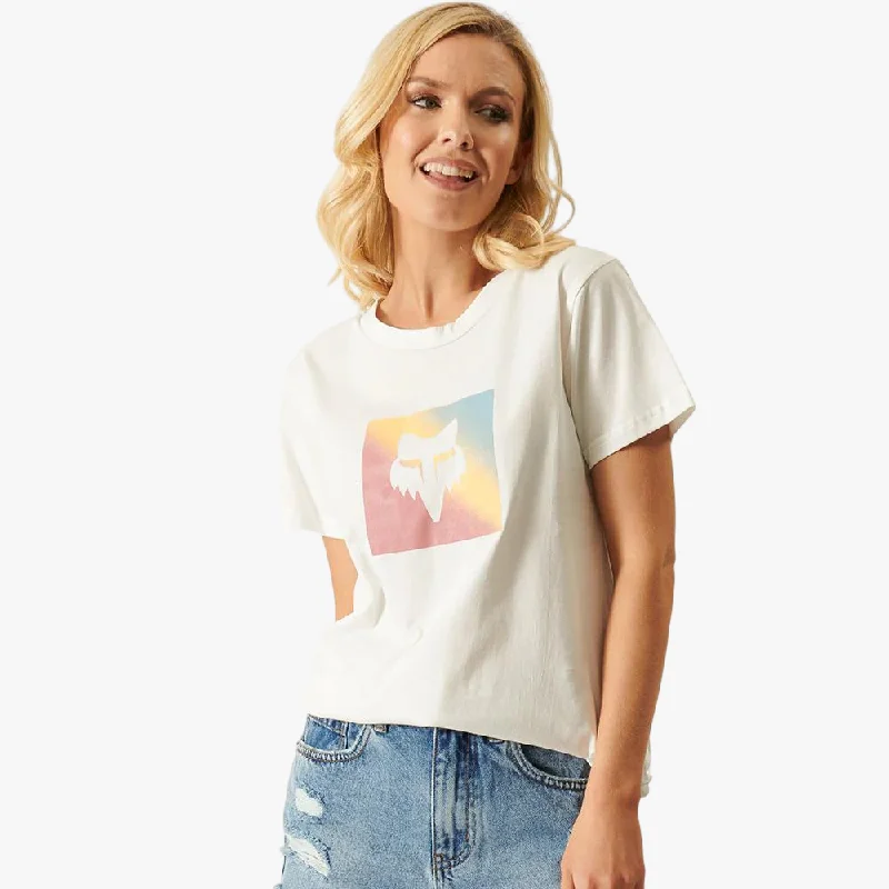 Fox Womens Rainbow Short Sleeve Tee Vintage White