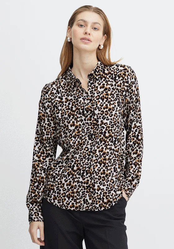 Ichi Elima Flow Shirt, Leopard Mix