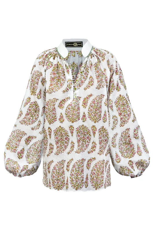 Golab Blouse in Pink Paisley