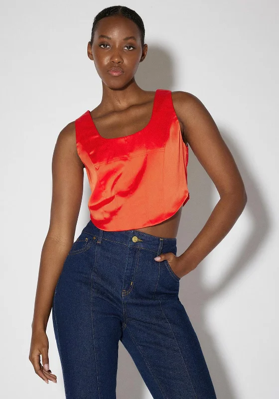 SOMETHINGNEW Rosalind Corsage Top, Adrenaline Rush