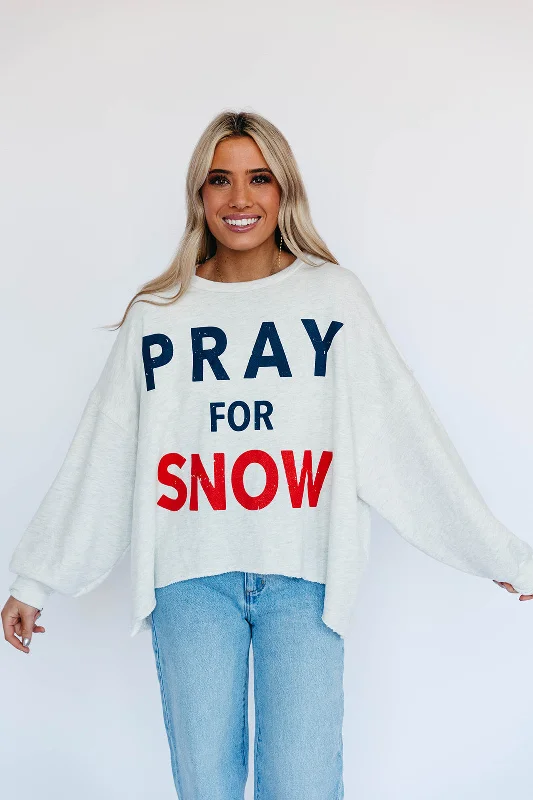 Pray For Snow Crewneck - Ash Grey