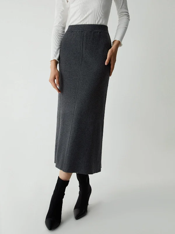 BerryBetty - Leisure High Waist Knit Skirt