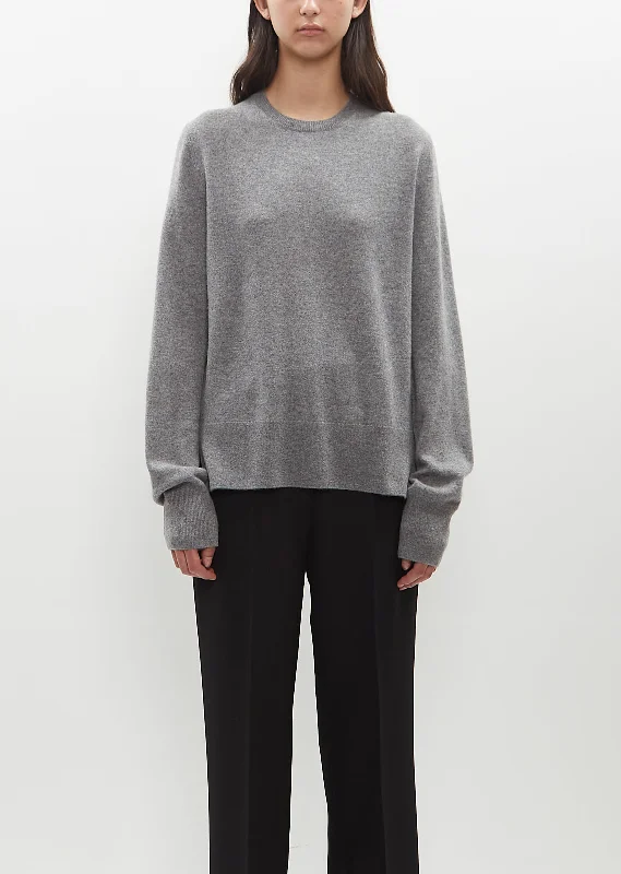 Bargain Bin Cashmere Crewneck Sweater — Grey Mèlange