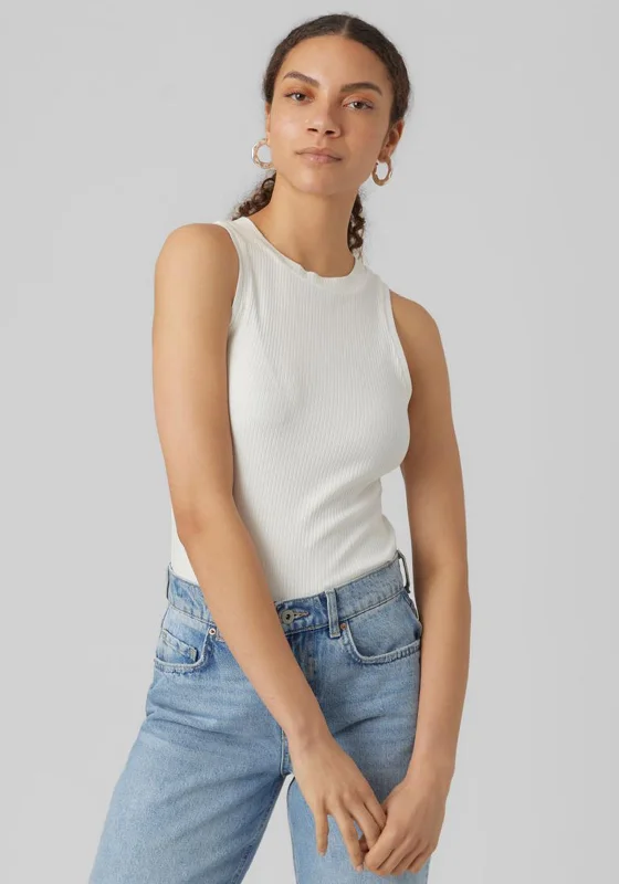 Vero Moda Round Neck Vest Top, Snow White