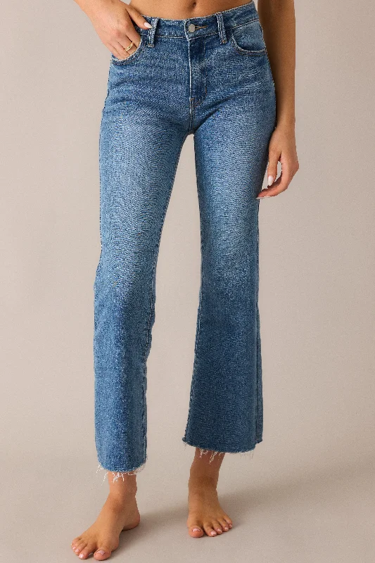 Nightfall Spark Medium Wash Cropped Flare Jeans