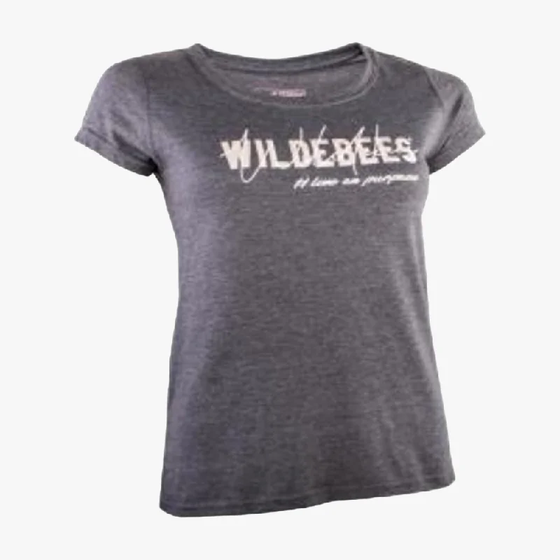 Wildebees Ladies Live On Purpose Short Sleeve Tee Charcoal Mel