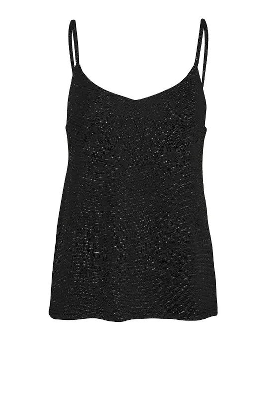 Vero Moda Anva Singlet Top, Black Silver