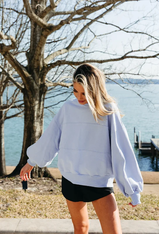 On The Go Oversized Sweatshirt - Lt Blue