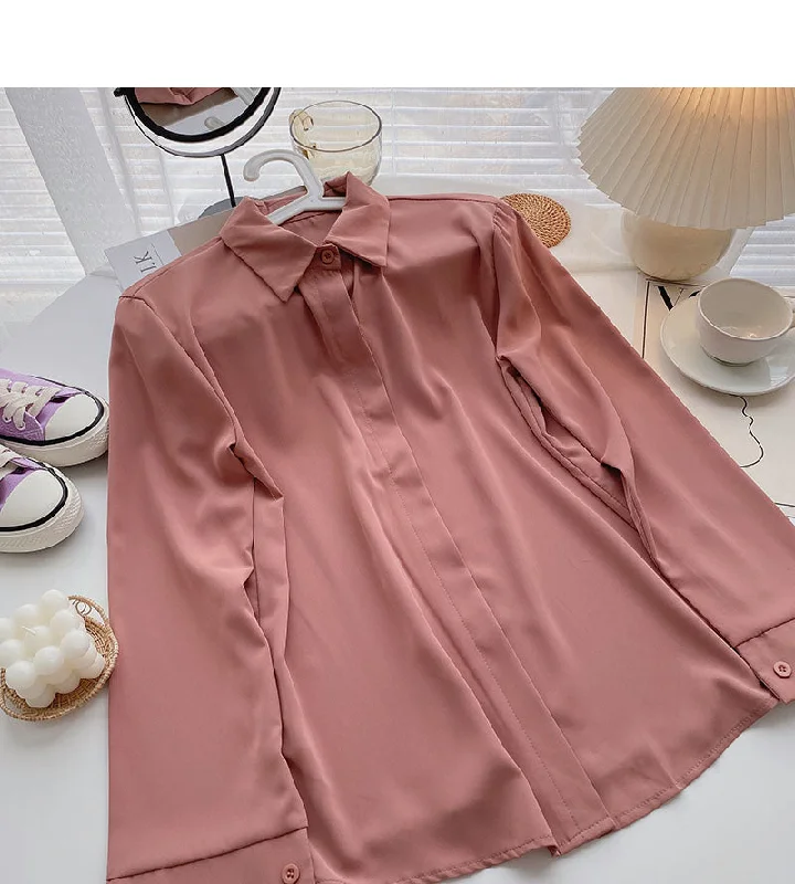 Casual outside with long sleeve top solid shirt  6262