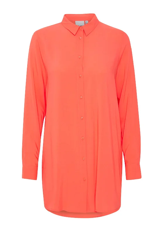 Ichi Main Longline Shirt, Hot Coral