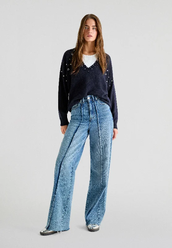 Exclusive Access STUDDED V-NECK SWEATER