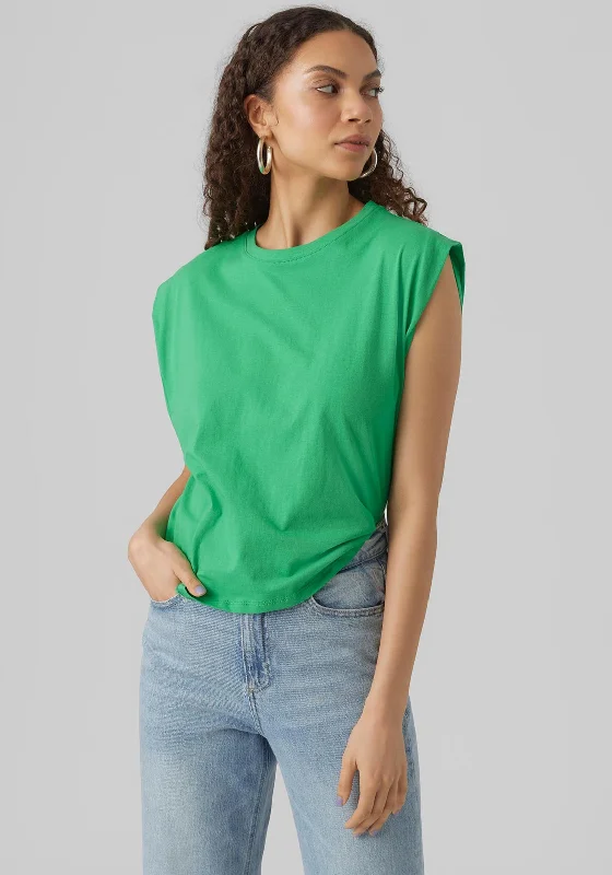 Vero Moda Anna Batwing Vest Top, Bright Green