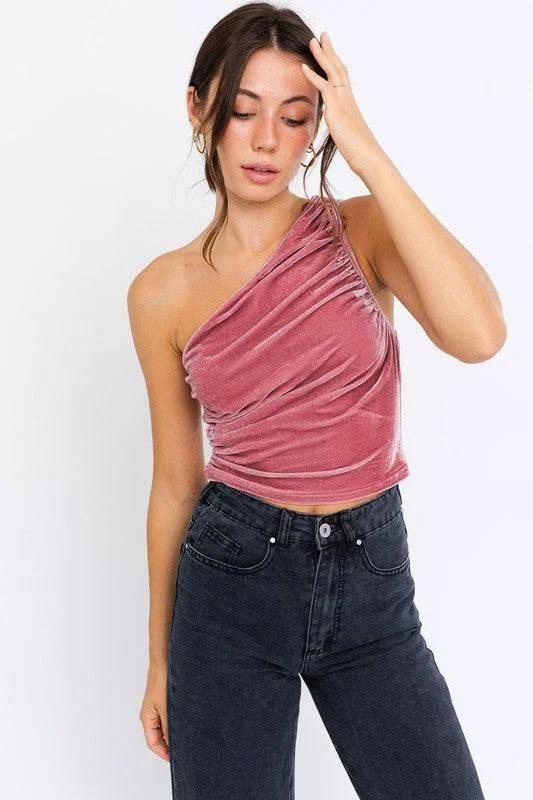 Velvet Dreams One Shoulder Top