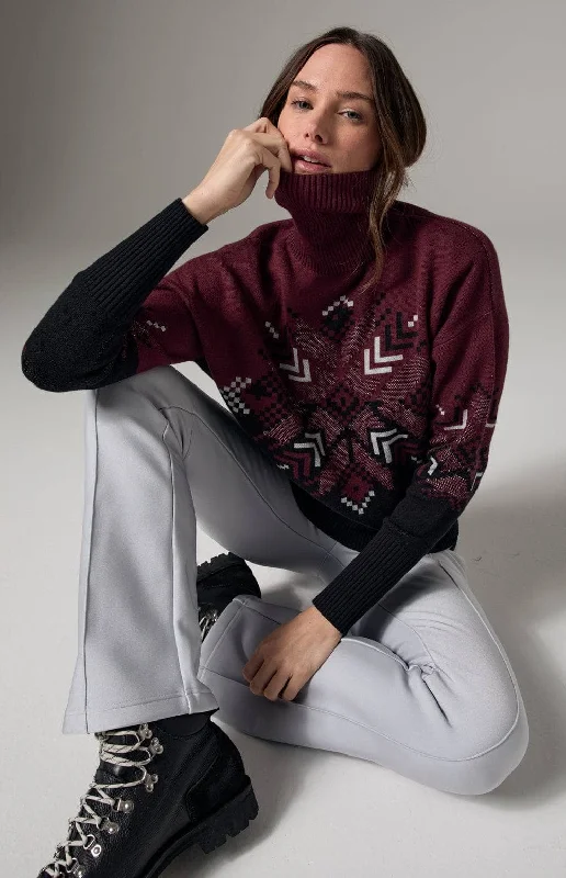 Hurry Up Snowflake Ellis Sweater | Burgundy