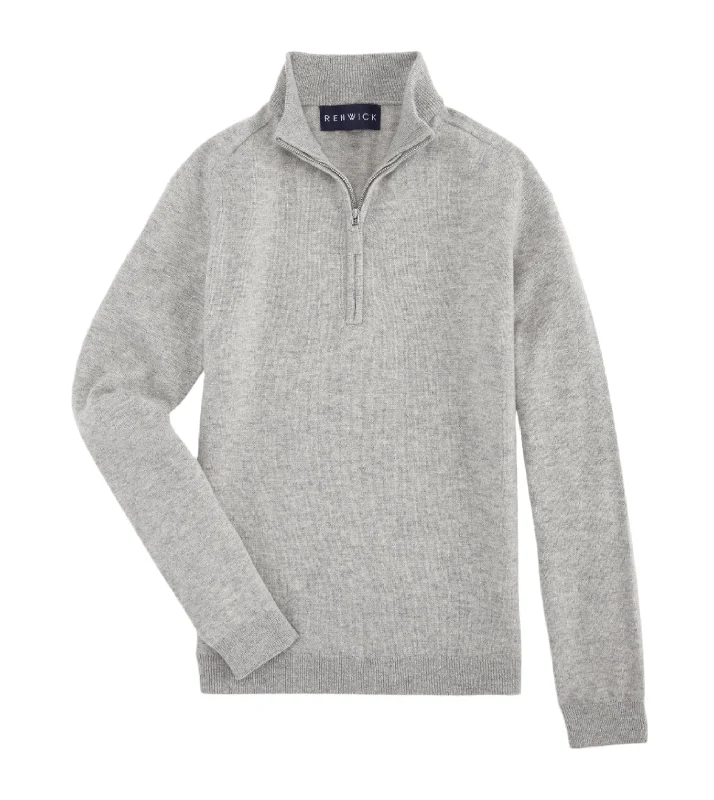 Wool Cashmere Quarter Zip Sweater