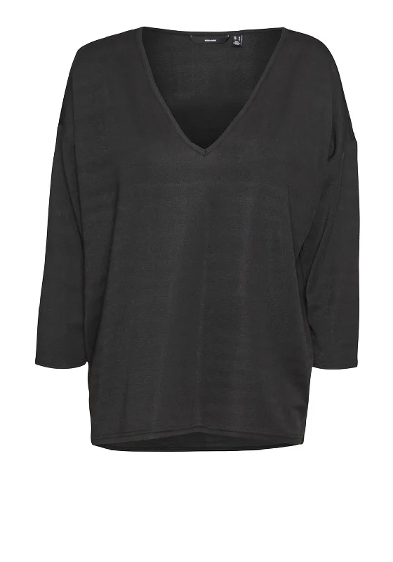 Vero Moda Anva V-Neck Top, Black