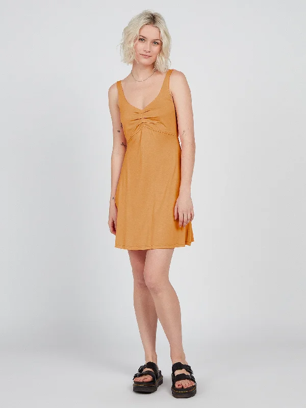 Swingin Summer Mini Dress - Bronze