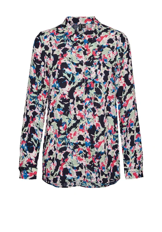 Vero Moda Bonni Print Shirt, Navy Blazer Multi