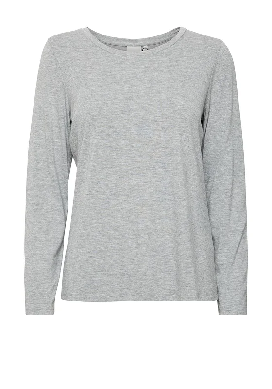 Ichi Rebel Long Sleeve T-Shirt, Grey