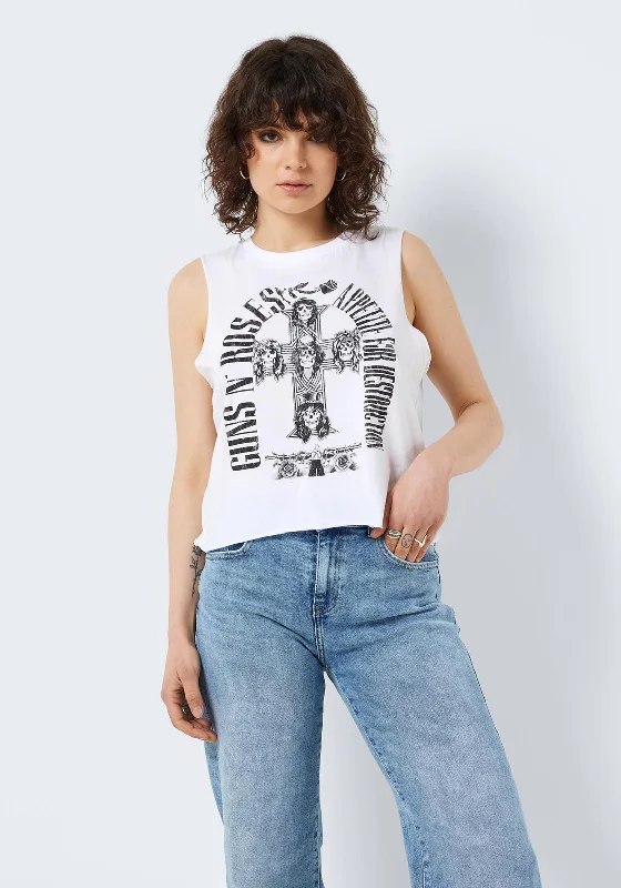 Noisy May Guns N’ Roses Print Tank Top, White