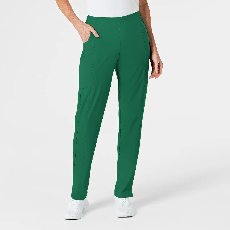 W123 Women's Flat Front Cargo Scrub Pant - Hunter