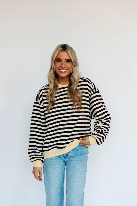 Hanleigh Stripe Top - Chocolate