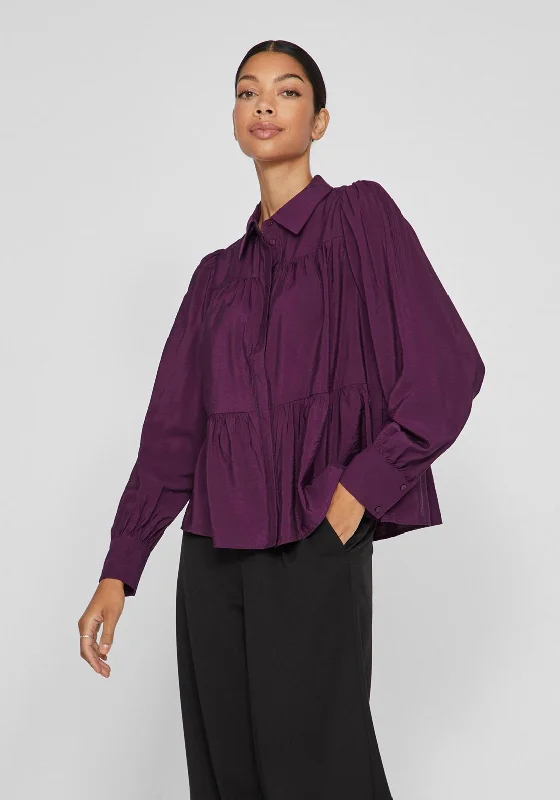 Vila Katria Tiered Blouse, Winter Bloom