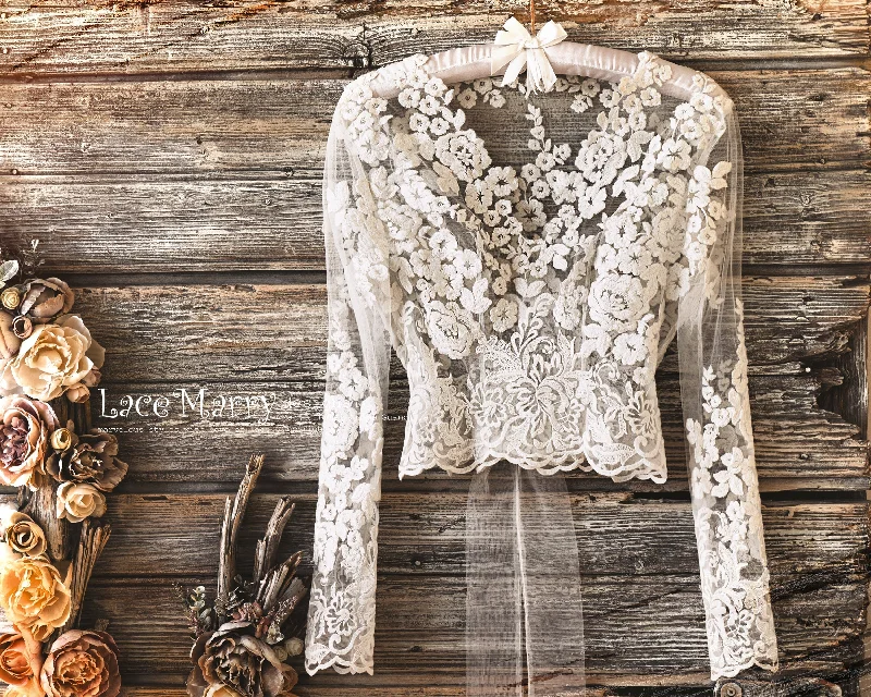 ERIKA #4 / Custom Lace Bolero with Long Sleeves