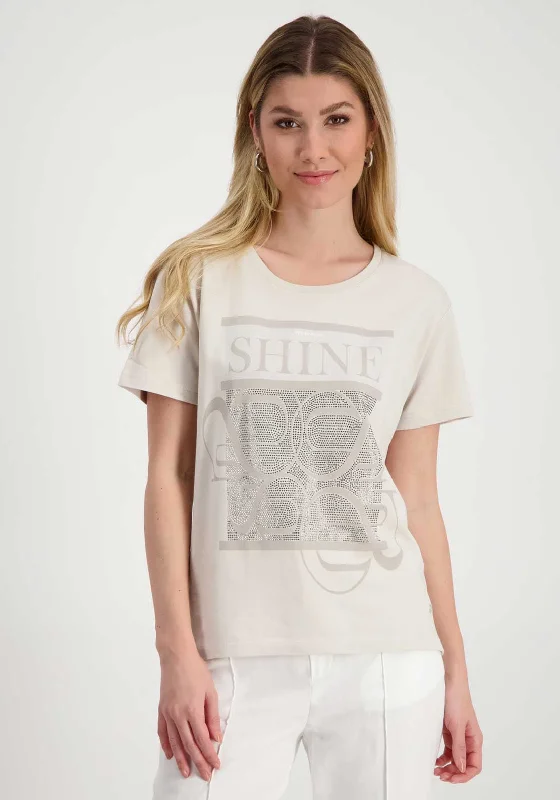 Monari Shine Embellished T-Shirt, Beige