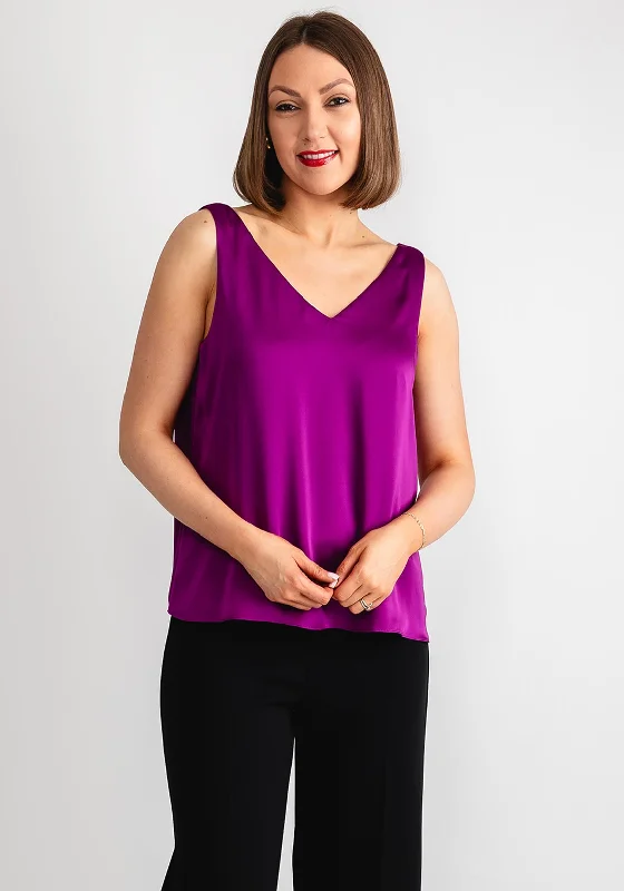 Joseph Ribkoff Satin V Neck Top, Empress