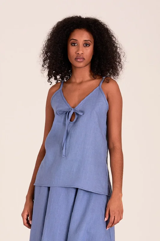 Cami Slip Tank Periwinkle Blue Linen